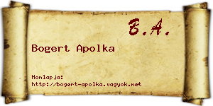 Bogert Apolka névjegykártya